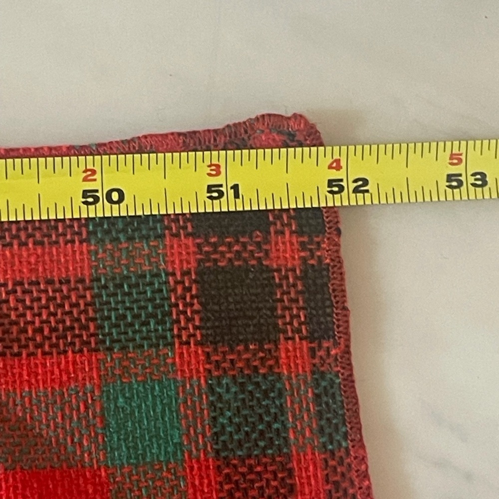 Vintage Red Green Plaid Tablecloth 52X Holiday Christmas Decor - Picture 4 of 4